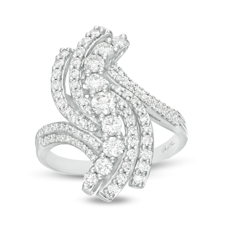 Main Image 1 of Previously Owned - Marilyn Monroe™ Collection 1 CT. T.W. Journey Diamond Bypass Ring in 10K White Gold