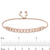 Thumbnail Image 2 of Previously Owned - 1/4 CT. T.W. Diamond Interlocking Curb Link Bolo Bracelet in 10K Rose Gold - 9.5"