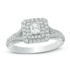 Thumbnail Image 0 of Previously Owned - Vera Wang Love Collection 5/8 CT. T.W. Diamond Double Frame Engagement Ring in 14K White Gold