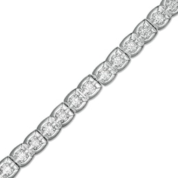 Previously Owned - 1 CT. T.W. Diamond Square Tennis Bracelet in 10K White Gold