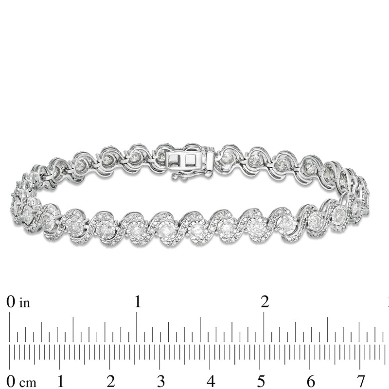 Main Image 3 of Previously Owned - 3 CT. T.W. Diamond Cascading Tennis Bracelet in 10K White Gold