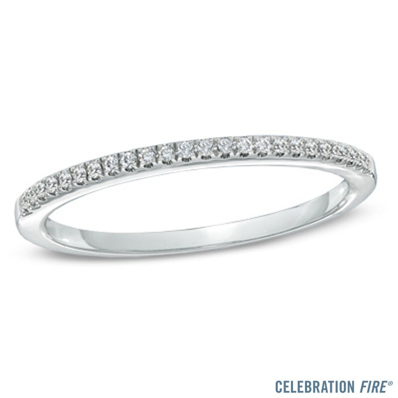 Main Image 1 of Previously Owned - 1/10 CT. T.W. Diamond Wedding Band in 14K White Gold (I/SI2)