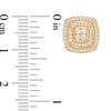 Thumbnail Image 2 of Previously Owned - 1/2 CT. T.W. Composite Diamond Cushion Frame Stud Earrings in 10K Gold