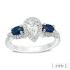 Thumbnail Image 1 of Previously Owned - Vera Wang Love Collection 3/4 CT. T.W. Diamond and  Sapphire Three Stone Ring in 14K White Gold