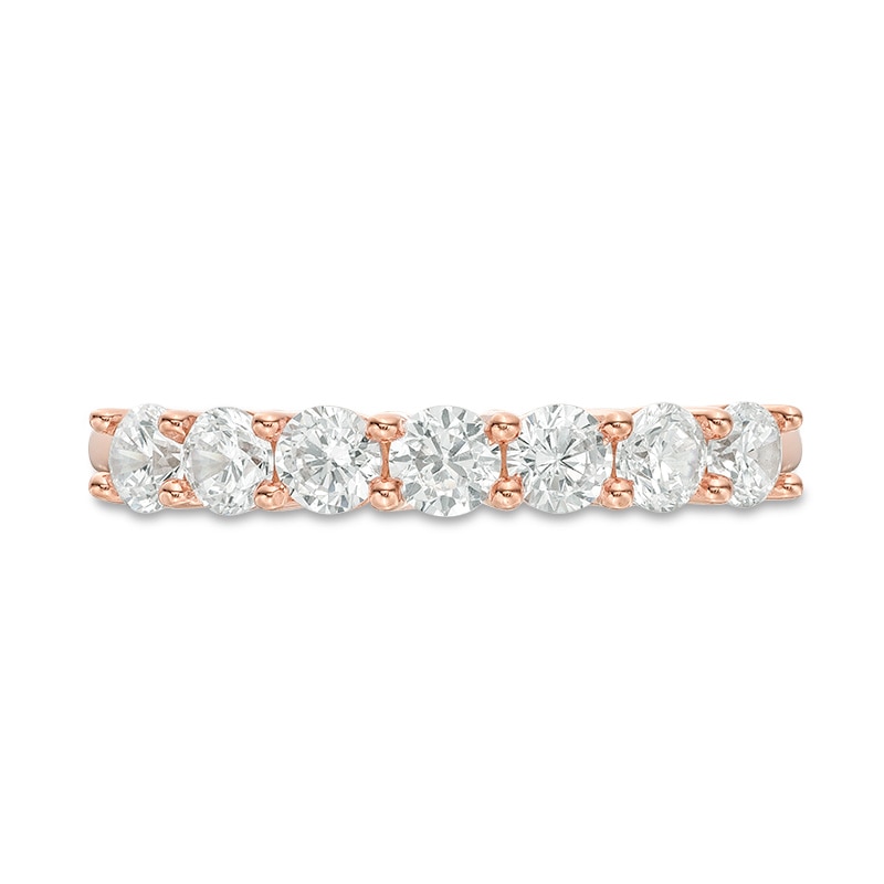 Main Image 4 of Previously Owned - 1 CT. T.W. Diamond Seven Stone Anniversary Band in 10K Rose Gold