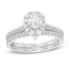 Thumbnail Image 0 of Previously Owned - 1 CT. T.W. Diamond Teardrop-Shaped Frame Bridal Set in 14K White Gold