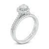 Thumbnail Image 1 of Previously Owned - 1 CT. T.W. Diamond Teardrop-Shaped Frame Bridal Set in 14K White Gold