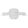 Thumbnail Image 4 of Previously Owned - 3/8 CT. T.W. Princess-Cut Diamond Frame Art Deco Vintage-Style Engagement Ring in 10K White Gold
