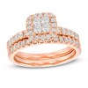 Thumbnail Image 0 of Previously Owned - 1 CT. T.W. Quad Princess-Cut Diamond Frame Bridal Set in 14K Rose Gold
