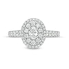 Thumbnail Image 4 of Previously Owned - Love's Destiny by Peoples 1 CT. T.W. Oval Diamond Frame Engagement Ring in 14K White Gold (I/SI2)