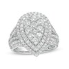 Thumbnail Image 0 of Previously Owned - 2 CT. T.W. Composite Pear Diamond Double Teardrop Frame Engagement Ring in 10K White Gold