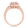 Thumbnail Image 3 of Previously Owned - EFFY™ Collection Pear-Shaped Morganite and 1/5 CT. T.W. Diamond Frame Ring in 14K Rose Gold