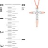 Thumbnail Image 3 of Previously Owned - 1/8 CT. T.W. Diamond Cross Pendant in 10K Rose Gold