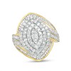 Thumbnail Image 1 of Previously Owned - 1-1/2 CT. T.W. Composite Diamond Marquise Bypass Frame Ring in 10K Gold