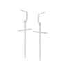 Thumbnail Image 1 of Previously Owned - 1/4 CT. T.W. Diamond Long Cross Drop Earrings in 10K White Gold