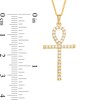 Thumbnail Image 3 of Previously Owned - 1/3 CT. T.W. Diamond Ankh Cross Pendant in 10K Gold