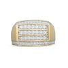 Thumbnail Image 0 of Previously Owned - Men's 1-1/4 CT. T.W. Diamond Triple Row Rectangle-Top Border Ring in 10K Gold
