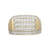 Thumbnail Image 1 of Previously Owned - Men's 1-1/4 CT. T.W. Diamond Triple Row Rectangle-Top Border Ring in 10K Gold