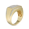 Thumbnail Image 3 of Previously Owned - Men's 1-1/4 CT. T.W. Diamond Triple Row Rectangle-Top Border Ring in 10K Gold