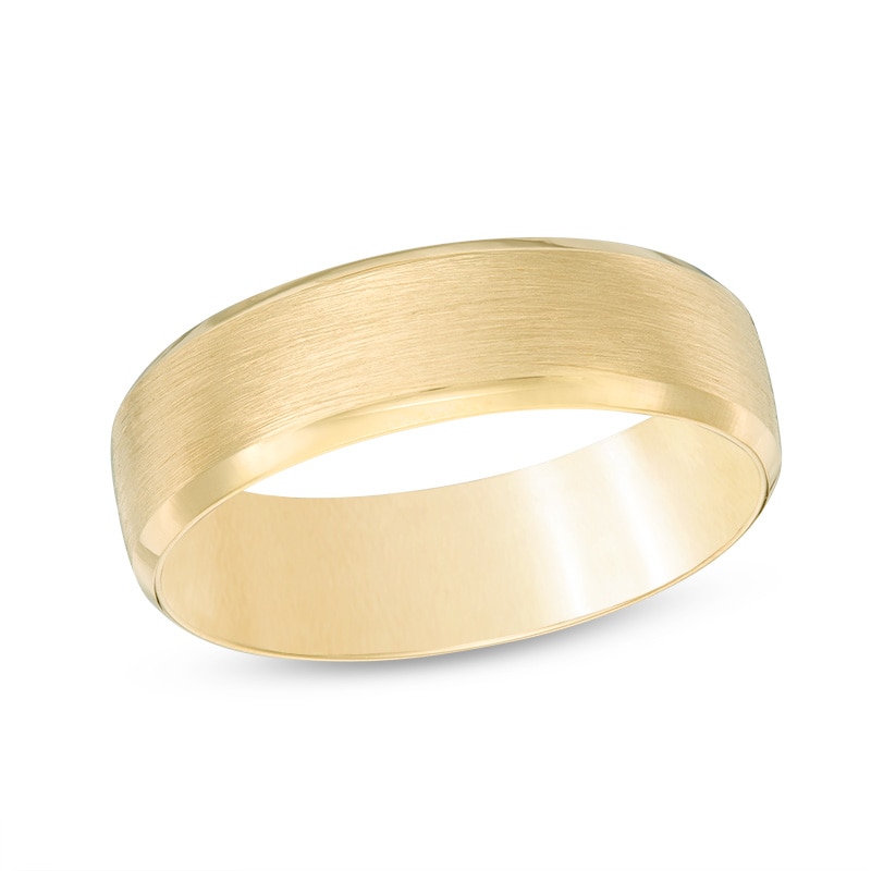 Previously Owned - Men's 6.0mm Comfort Fit Brushed center Wedding Band in 10K Gold