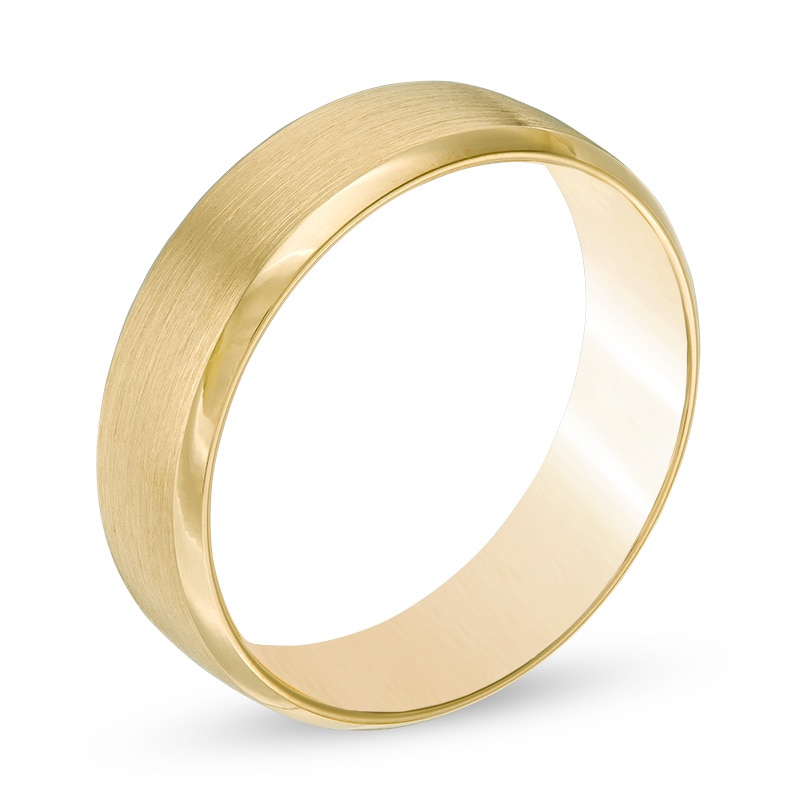 Previously Owned - Men's 6.0mm Comfort Fit Brushed center Wedding Band in 10K Gold