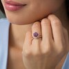 Thumbnail Image 2 of Previously Owned - Hexagonal Rose de France Amethyst and 1/3 CT. T.W. Diamond Frame Bridal Set in 14K Rose Gold
