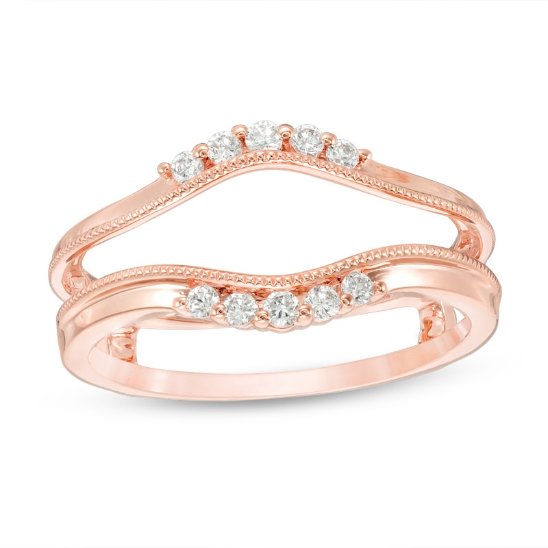 Previously Owned - 1/5 CT. T.W. Diamond Contour Vintage-Style Solitaire Enhancer in 14K Rose Gold