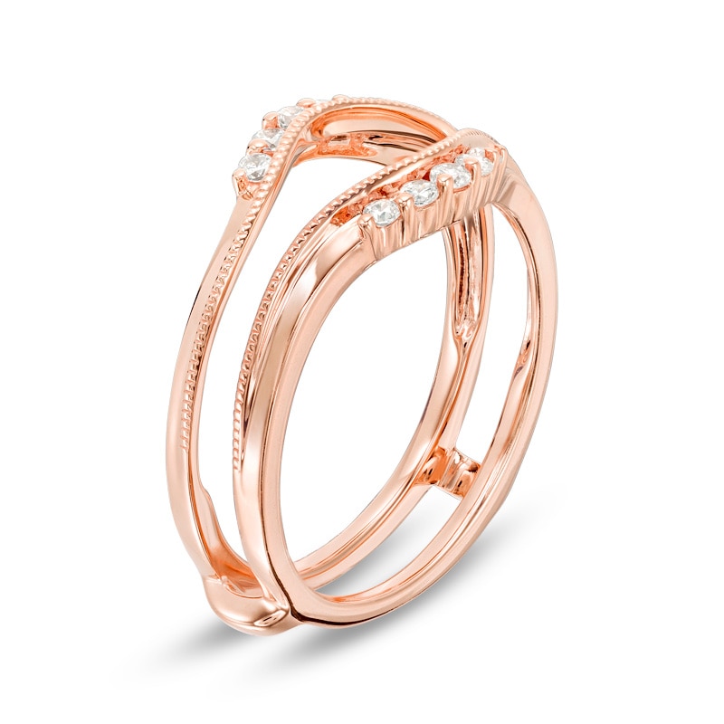 Previously Owned - 1/5 CT. T.W. Diamond Contour Vintage-Style Solitaire Enhancer in 14K Rose Gold
