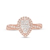 Thumbnail Image 3 of Previously Owned - 1 CT. T.W. Composite Pear Diamond Frame Twist Shank Engagement Ring in 14K Rose Gold