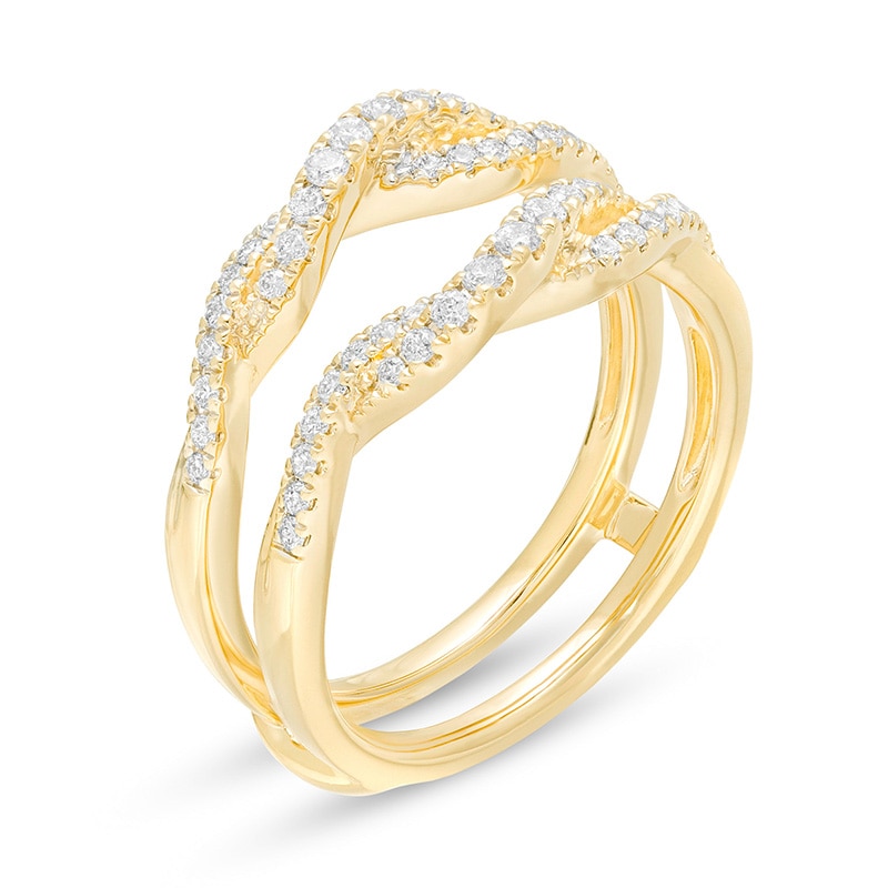 Main Image 2 of Previously Owned - 3/8 CT. T.W. Diamond Twist Solitaire Enhancer in 14K Gold