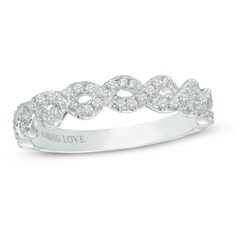 Main Image 1 of Previously Owned - Vera Wang Love Collection 1/4 CT. T.W. Diamond Braided Band in 14K White Gold