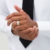 Thumbnail Image 2 of Previously Owned - Vera Wang Men's 1/4 CT. T.W. Square-Cut Diamond and Sapphire Band in 14K White Gold