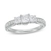 Thumbnail Image 1 of Previously Owned - 1 CT. T.W. Princess-Cut Diamond Past Present Future® Engagement Ring in 10K White Gold