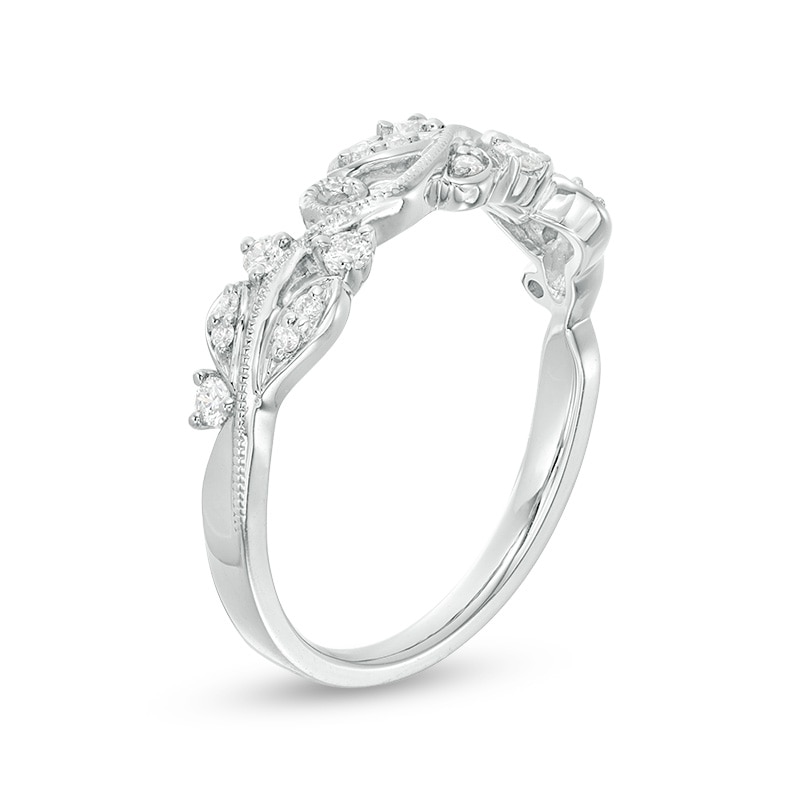 Main Image 3 of Previously Owned - 1/5 CT. T.W. Diamond Vine Vintage-Style Band in 10K White Gold