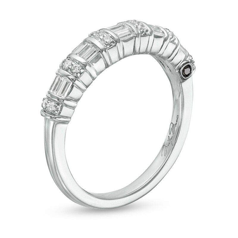 Main Image 3 of Previously Owned - Marilyn Monroe™ Collection 3/8 CT. T.W. Baguette and Round Diamond Multi-Row Band in 14K White Gold