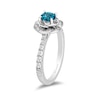Thumbnail Image 2 of Previously Owned - Enchanted Disney Cinderella London Blue Topaz and 1/3 CT. T.W. Diamond Frame Ring in 14K White Gold