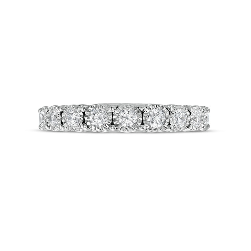 Main Image 4 of Previously Owned - 1/2 CT. T.W. Diamond Nine Stone Anniversary Band in 10K White Gold