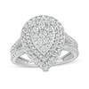 Thumbnail Image 1 of Previously Owned - 1 CT. T.W. Composite Pear-Shaped Diamond Frame Split Shank Engagement Ring in 10K White Gold