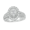 Thumbnail Image 1 of Previously Owned - 1 CT. T.W. Composite Oval Diamond Frame Vintage-Style Engagement Ring in 10K White Gold
