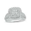 Thumbnail Image 1 of Previously Owned - 1 CT. T.W. Cushion Multi-Diamond Double Frame Vintage-Style Engagement Ring in 10K White Gold