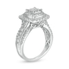 Thumbnail Image 3 of Previously Owned - 1 CT. T.W. Cushion Multi-Diamond Double Frame Vintage-Style Engagement Ring in 10K White Gold