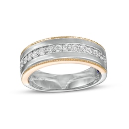 Previously Owned - Vera Wang Men's 5/8 CT. T.W. Diamond Vintage-Style Wedding Band in 14K Two-Tone Gold