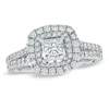 Thumbnail Image 1 of Previously Owned -  Vera Wang Love Collection 1-1/2 CT. T.W. Diamond Frame Split Shank Engagement Ring in 14K White Gold