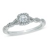 Thumbnail Image 1 of Previously Owned - Celebration Fire™ 1/2 CT. T.W. Diamond Frame Twist Engagement Ring in 14K White Gold