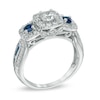 Thumbnail Image 2 of Previously Owned - 7/8 CT. T.W. Diamond and Blue Sapphire Past Present Future® Ring in 14K White Gold