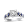 Thumbnail Image 1 of Previously Owned - Vera Wang Love Collection 1 CT. T.W. Princess-Cut Diamond and Sapphire Engagement Ring in 14K White Gold