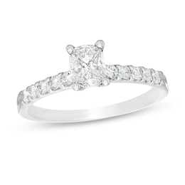 Previously Owned - 5/8 CT. T.W. Composite Diamond Cushion-Shaped Engagement Ring in 14K White Gold