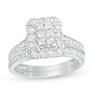 Thumbnail Image 1 of Previously Owned - 1 CT. T.W. Princess Multi-Diamond Rectangular Frame Split Shank Bridal Set in 10K White Gold