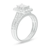 Thumbnail Image 3 of Previously Owned - 1 CT. T.W. Princess Multi-Diamond Rectangular Frame Split Shank Bridal Set in 10K White Gold