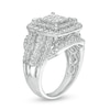 Thumbnail Image 3 of Previously Owned - 2 CT. T.W. Princess Multi-Diamond Cushion Frame Multi-Row Engagement Ring in 10K White Gold